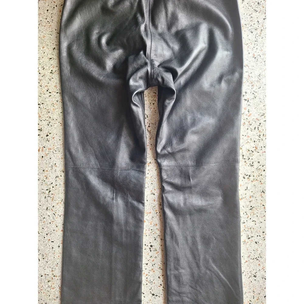 Hugo Buscati 100% Genuine Leather Full Length Moto Lined Pants - Picture 7 of 12